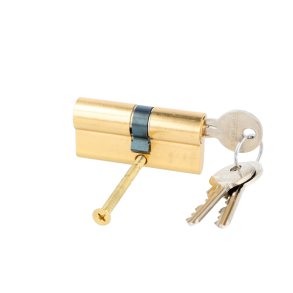 Profilcylinder 64,5mm - Poleret Messing Finish