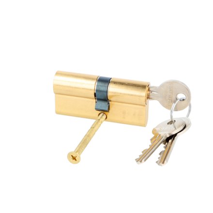 Profilcylinder 64,5mm - Poleret Messing Finish