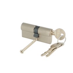 Profilcylinder 64,5mm - Brstet Rustfri Finish