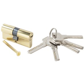 Profilcylinder 60mm - Poleret Messing Finish