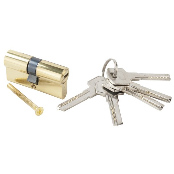 Profilcylinder 60mm - Poleret Messing Finish