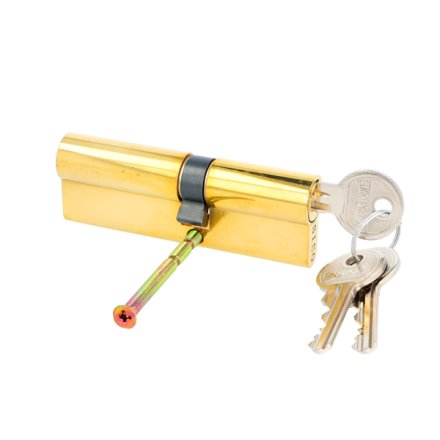 Profilcylinder 90mm - Poleret Messing Finish