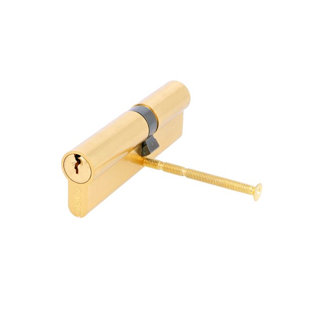 Profilcylinder 95mm - Poleret Messing Finish