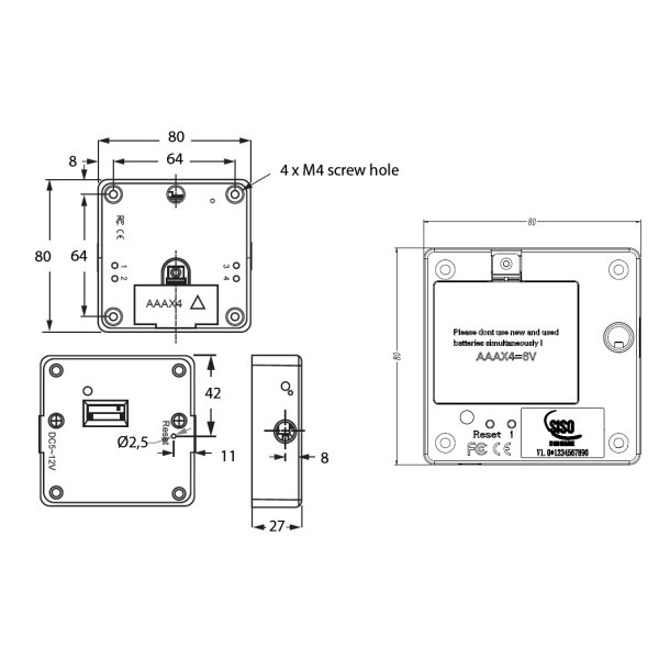 Elektronisk L�s "Iris Lite" - Skjult - Mifare1