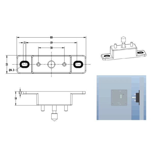 Modblik til Elektronisk Ls "Iris" - til Skydedr - Mifare1