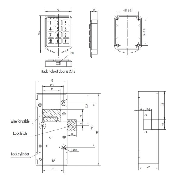 Elektronisk Skabsls "Tom" til Privat eller Offentlig Brug