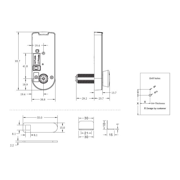 Elektronisk Skabsls "Marc" til Privat eller Offentlig Brug
