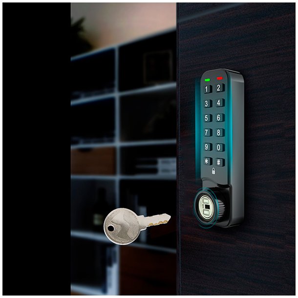 Elektr. Skabsl�s "Vic" 30mm, H/V - Sort - Privat/Offentlig