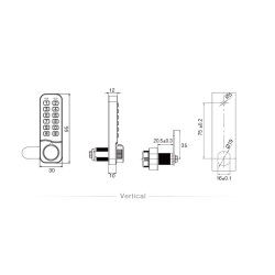 Elektr. Skabsl�s "Vic" 20mm, H/V - Hvid - Privat/Offentlig