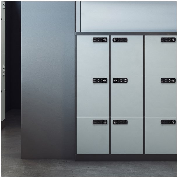 Elektr. Skabsl�s "Vic" 20mm, Venstre-Sort - Privat/Offentlig