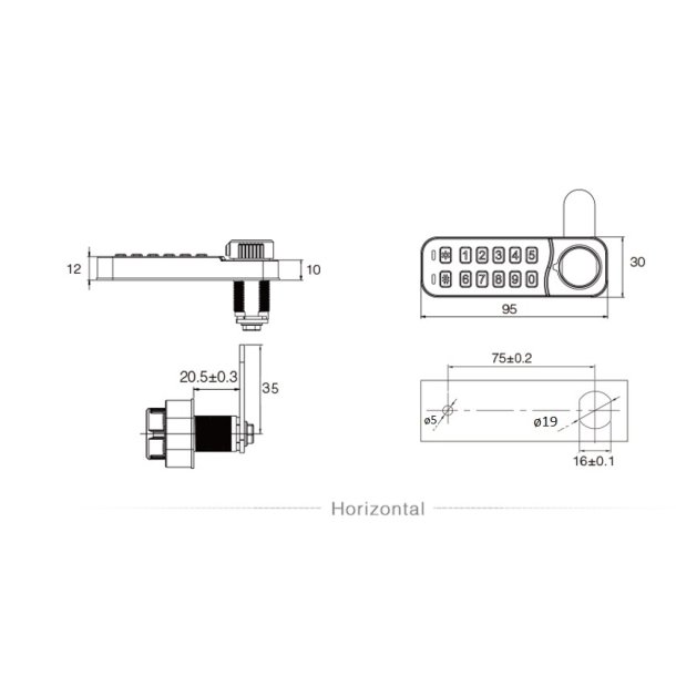 Elektr. Skabsl�s "Vic" 20mm, Venstre-Hvid - Privat/Offentlig