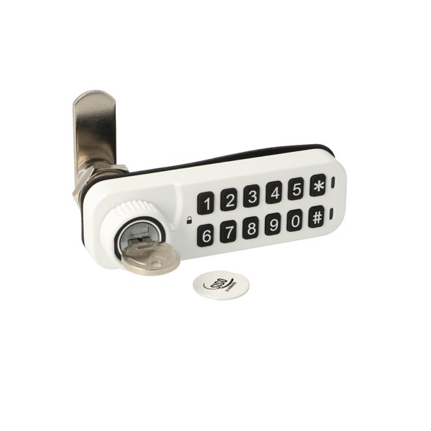 Elektr. Skabsl�s "Vic" 30mm, H�jre - Hvid - Privat/Offentlig