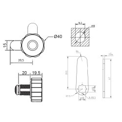Elektronisk Fingeraftryksls "Fred" 19x30mm - APP