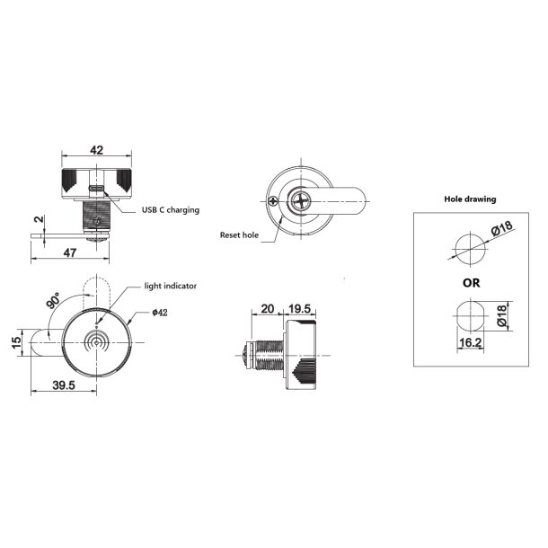Elektronisk Skabsls "Isa" 19x20mm- Mifare 1