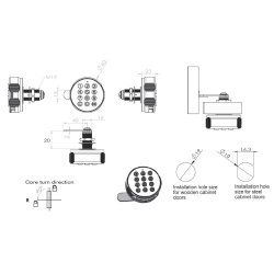 Elektronisk Skabsl�s "Phil" �19x20mm-Hvid-Privat/Offentlig