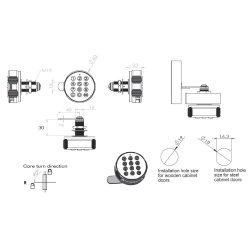 Elektronisk Skabsl�s "Phil" �19x30mm-Hvid-Privat/Offentlig