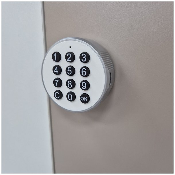 Elektronisk Skabsl�s "Phil" �19x30mm-Hvid-Privat/Offentlig