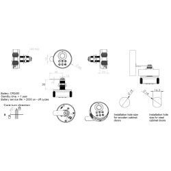 Elektronisk Fingeraftryksl�s "Phil" �19x20mm-Hvid-Privat/Off