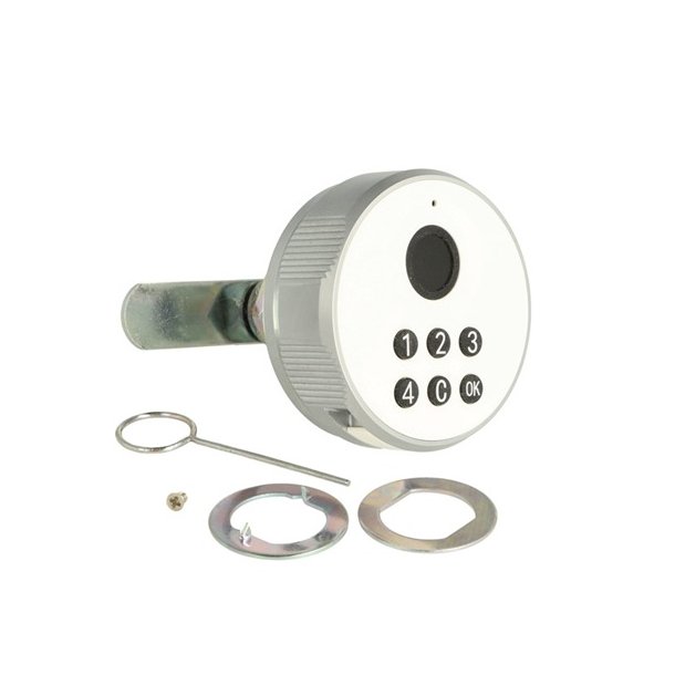 Elektronisk Fingeraftryksl�s "Phil" �19x30mm-Hvid-Privat/Off