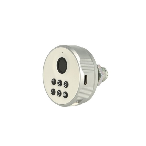 Elektronisk Fingeraftryksl�s "Phil" �19x30mm-Hvid-Privat/Off