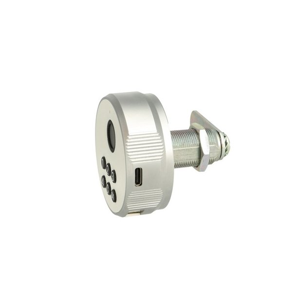 Elektronisk Fingeraftryksl�s "Phil" �19x30mm-Hvid-Privat/Off