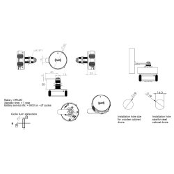 Elektronisk Skabsl�s "Phil" �19x20mm-Hvid-Mifare1/DESfire