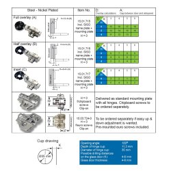 Skabshngsel t/Glas m/Softclose - 35mm (A) - 100 bning