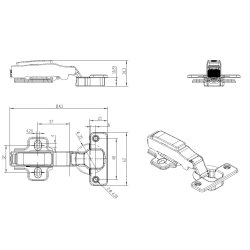 Skabsh�ngsel (A) med Softclose- �35mm - 100� �bning