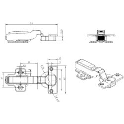 Skabsh�ngsel (B) med Softclose- �35mm - 100� �bning