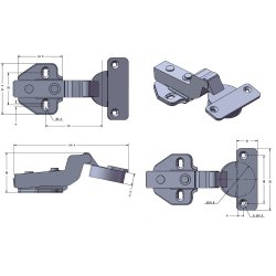 Rustfri Skabshngsel (C) m/Softclose - 35mm - 100 bning