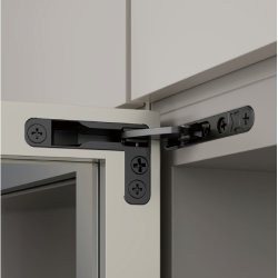 Skjult Skabsh�ngsel "3D" Sort - med Softclose - H�jre