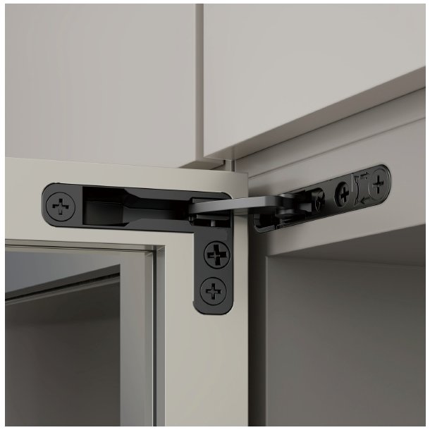 Skjult Skabsh�ngsel "3D" Sort - med Softclose - Venstre