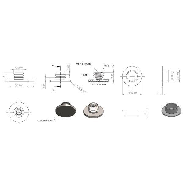 Monteringskappe til "Easy" - Brstet
