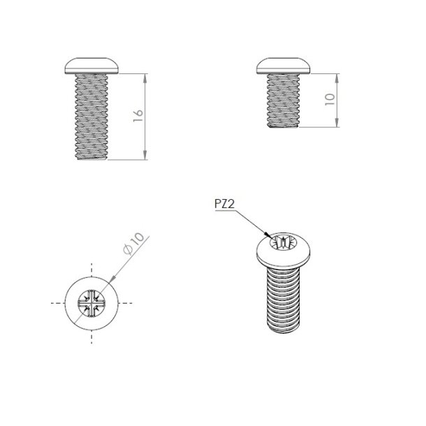 Monteringsskruest til "Easy" - Sort