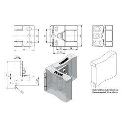 Skabshngsel "Easy" 16mm Korpus og 19mm Front - Sort
