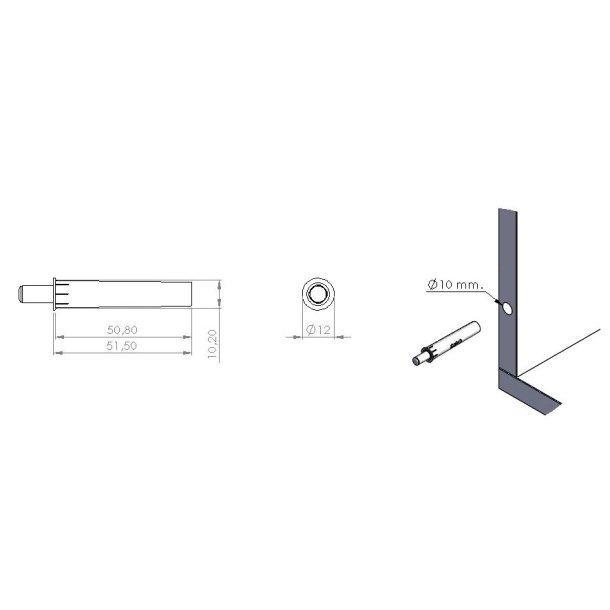 Dmper til Lger - 10x50mm - Gr