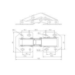 Skabshngsel med Fjederluk - Skjult - Rustfri Stl