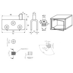 Vitrinehngsel St 8mm - uden Hulboring - Poleret Rustfri