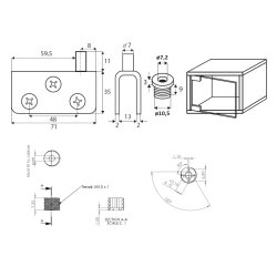 Vitrinehngsel St 10mm - uden Hulboring - Poleret Rustfri