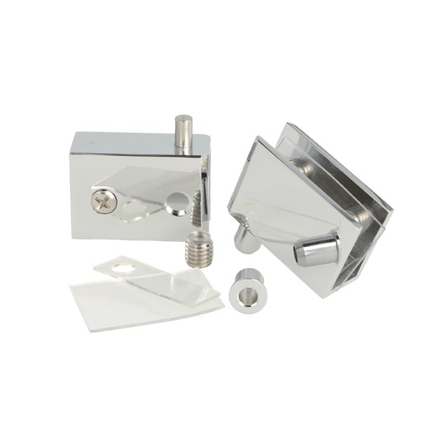 Vitrinehngsel St 4-8mm - uden Hulboring - Poleret Rustfri