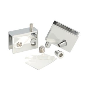 Vitrinehngsel St 4-8mm - uden Hulboring - Poleret Rustfri