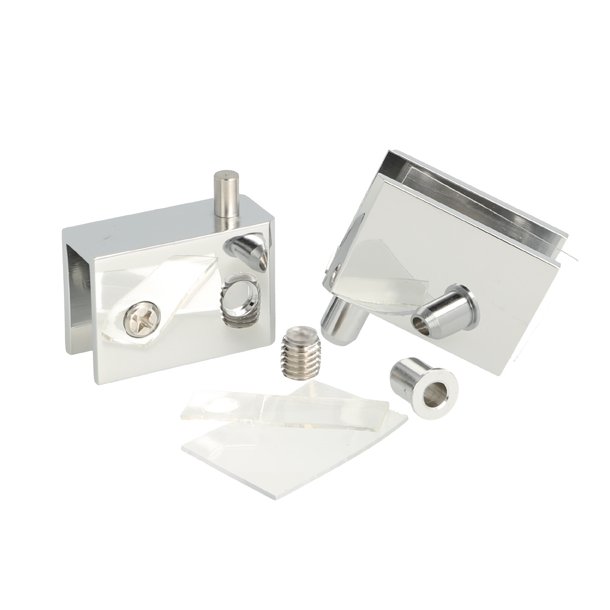 Vitrinehngsel St 4-8mm - uden Hulboring - Poleret Rustfri