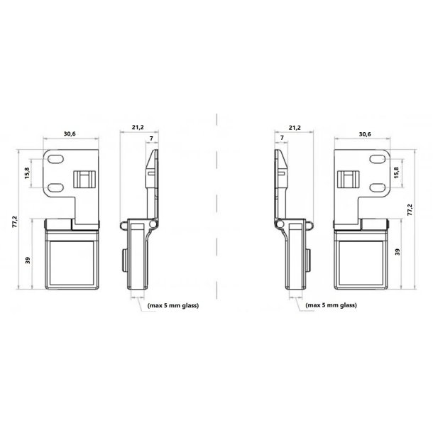 Vitrinehngsel St 3-5mm - uden Hulboring - Forkromet