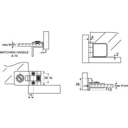 Vitrinehngsel St 4-6mm - uden Hulboring - Forkromet