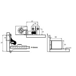 Vitrinehngsel St 4-6mm - uden Hulboring - Messing