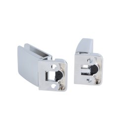 Vitrinehngsel St 4-6mm Glas, Smal Mont. Plade - Forkromet