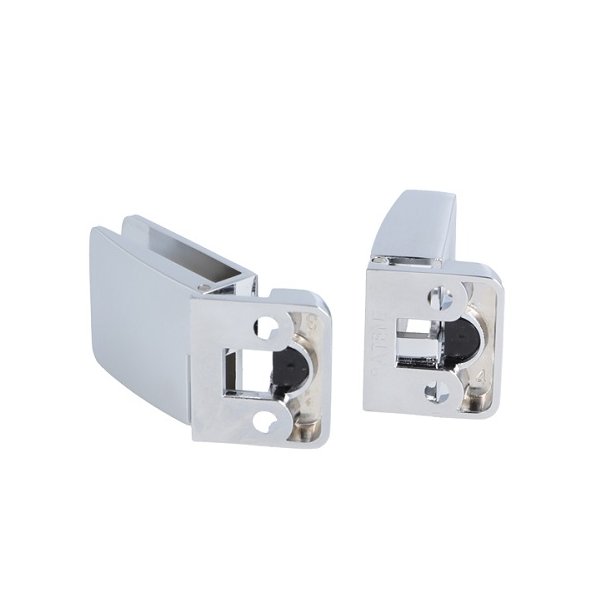 Vitrinehngsel St 4-6mm Glas, Smal Mont. Plade - Forkromet