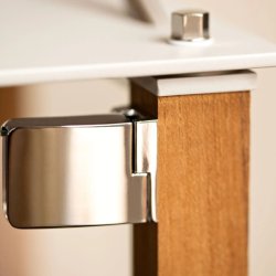 Vitrinehngsel St 4-6mm Glas, Smal Mont. Plade - Forkromet