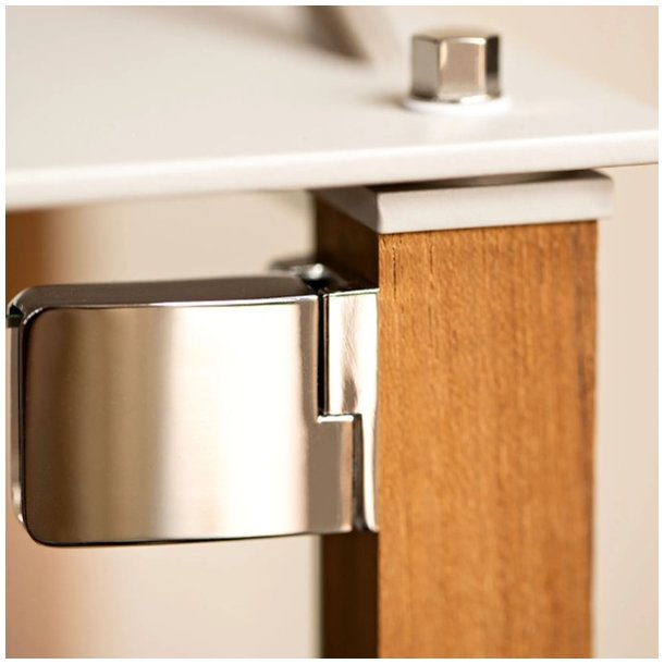 Vitrinehngsel St 4-6mm Glas, Smal Mont. Plade - Forkromet