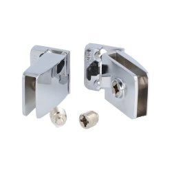 Vitrinehngsel St 4-6mm Glas, Smal Mont. Plade - Forkromet